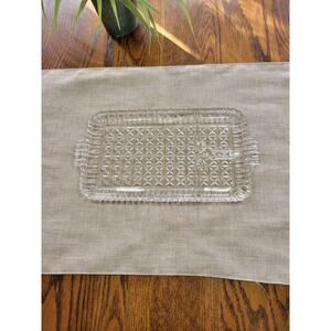 Vintage Snack Tray, Luncheon Plate, Anchor Hocking, Clear Press Glass, Rectangle